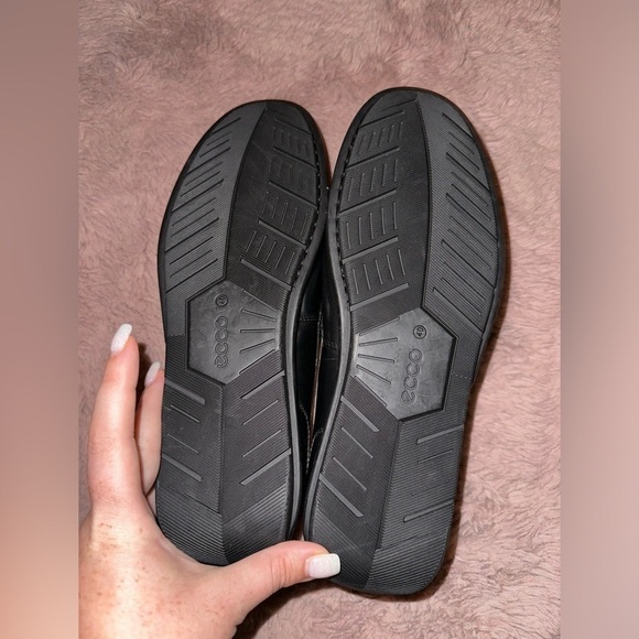 NWOT Ecco men’s black leather slip on loafers 40 6 office business casual - Picture 5 of 12